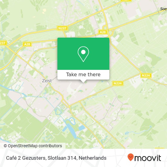 Café 2 Gezusters, Slotlaan 314 kaart