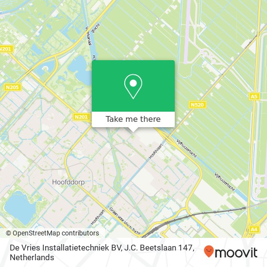 De Vries Installatietechniek BV, J.C. Beetslaan 147 kaart