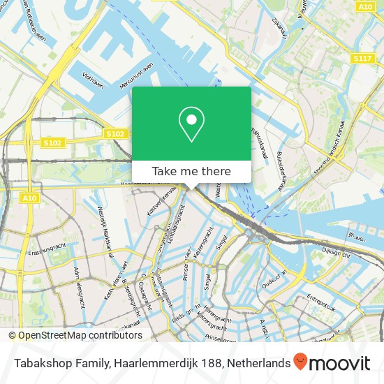 Tabakshop Family, Haarlemmerdijk 188 kaart