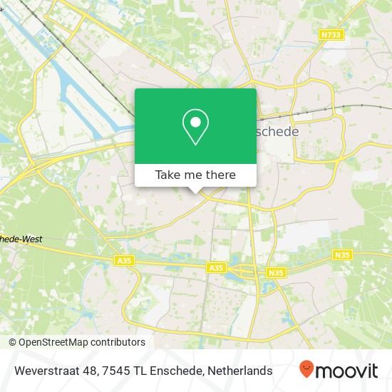 Weverstraat 48, 7545 TL Enschede kaart
