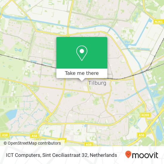 ICT Computers, Sint Ceciliastraat 32 kaart