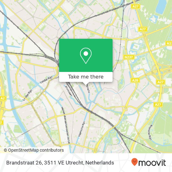 Brandstraat 26, 3511 VE Utrecht kaart