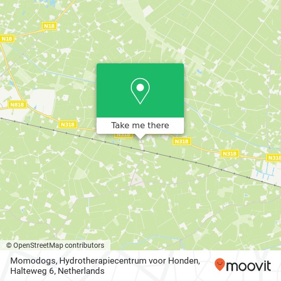 Momodogs, Hydrotherapiecentrum voor Honden, Halteweg 6 kaart