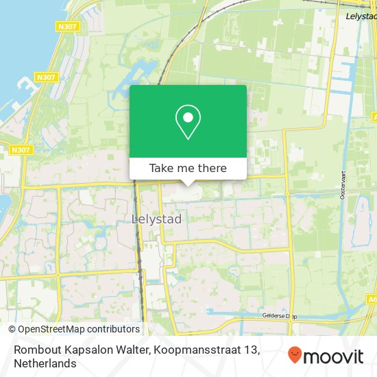 Rombout Kapsalon Walter, Koopmansstraat 13 kaart