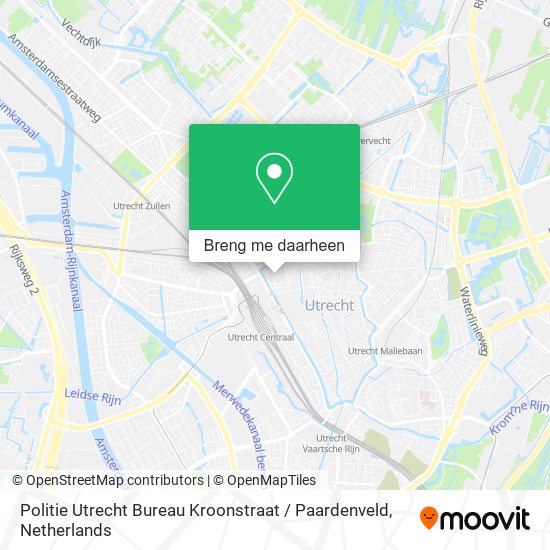 Politie Utrecht Bureau Kroonstraat / Paardenveld kaart