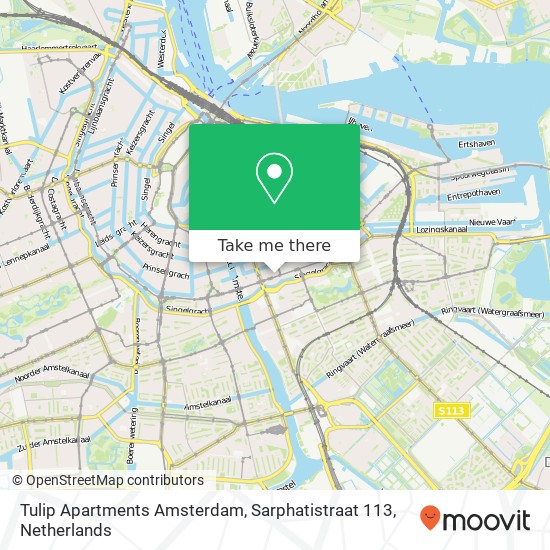 Tulip Apartments Amsterdam, Sarphatistraat 113 kaart