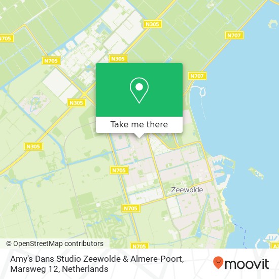 Amy's Dans Studio Zeewolde & Almere-Poort, Marsweg 12 kaart