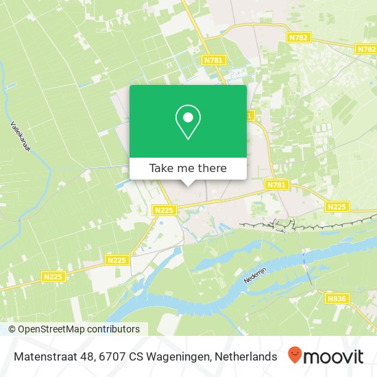 Matenstraat 48, 6707 CS Wageningen kaart