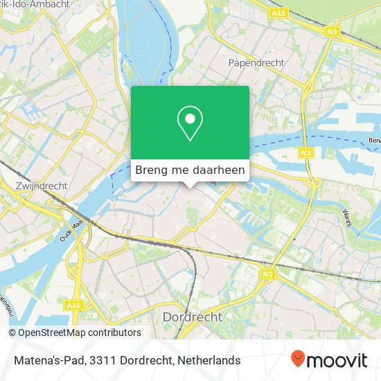 Matena's-Pad, 3311 Dordrecht kaart