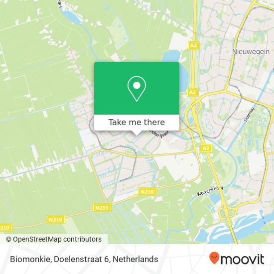 Biomonkie, Doelenstraat 6 kaart