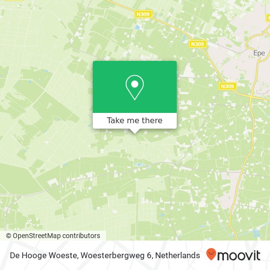 De Hooge Woeste, Woesterbergweg 6 kaart