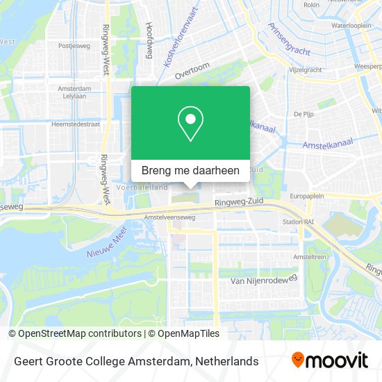 Geert Groote College Amsterdam kaart