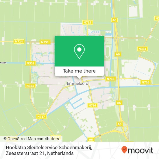 Hoekstra Sleutelservice Schoenmakerij, Zeeasterstraat 21 kaart