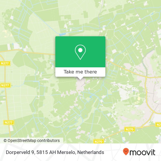 Dorperveld 9, 5815 AH Merselo kaart