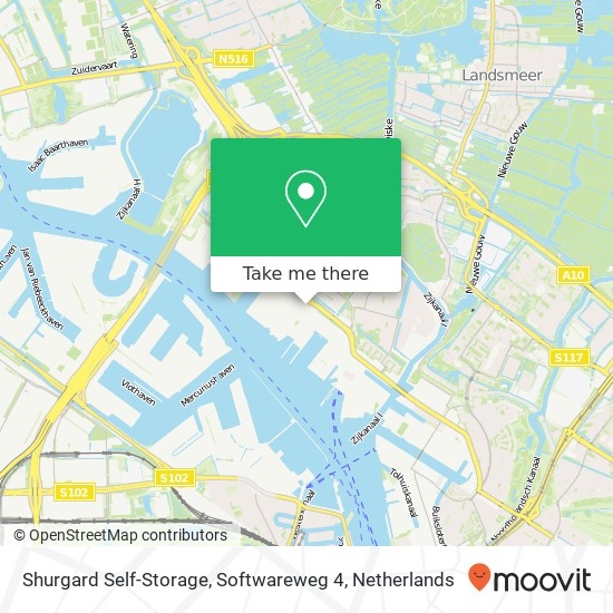 Shurgard Self-Storage, Softwareweg 4 kaart