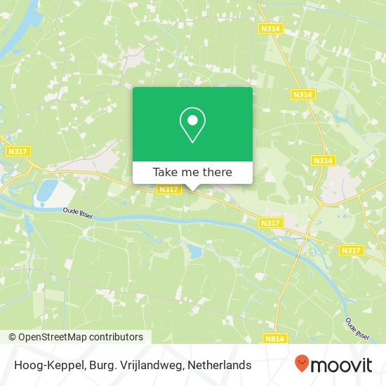 Hoog-Keppel, Burg. Vrijlandweg kaart