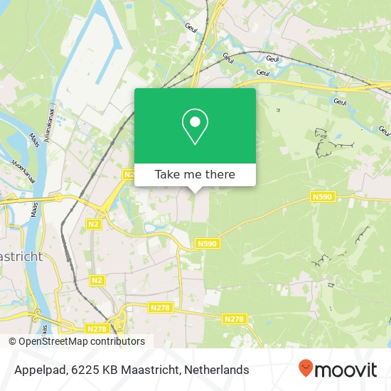 Appelpad, 6225 KB Maastricht kaart