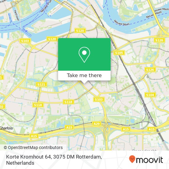Korte Kromhout 64, 3075 DM Rotterdam kaart