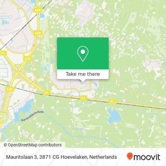 Mauritslaan 3, 3871 CG Hoevelaken kaart