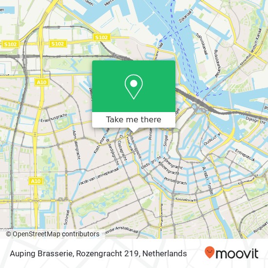 Auping Brasserie, Rozengracht 219 kaart