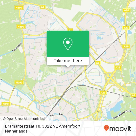 Bramantestraat 18, 3822 VL Amersfoort kaart