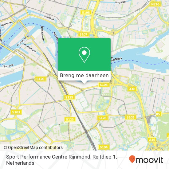 Sport Performance Centre Rijnmond, Reitdiep 1 kaart