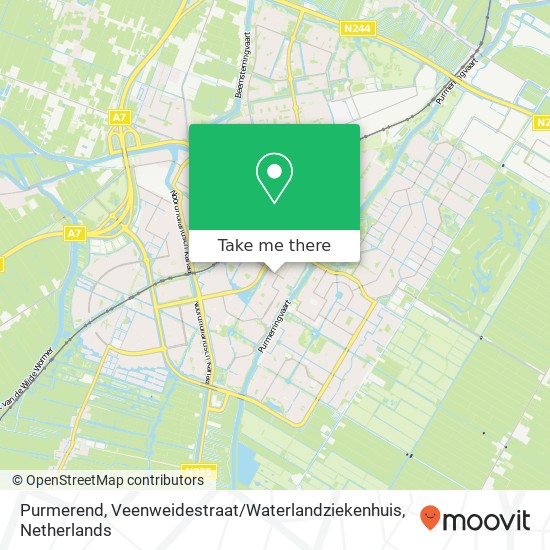 Purmerend, Veenweidestraat / Waterlandziekenhuis kaart