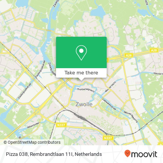 Pizza 038, Rembrandtlaan 11I kaart