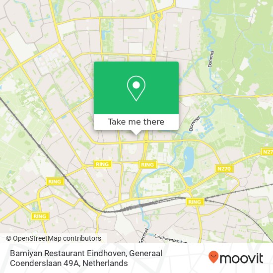 Bamiyan Restaurant Eindhoven, Generaal Coenderslaan 49A kaart