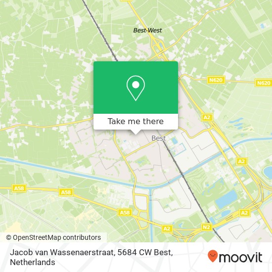 Jacob van Wassenaerstraat, 5684 CW Best kaart