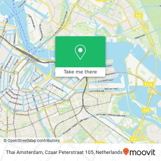 Thai Amsterdam, Czaar Peterstraat 105 kaart