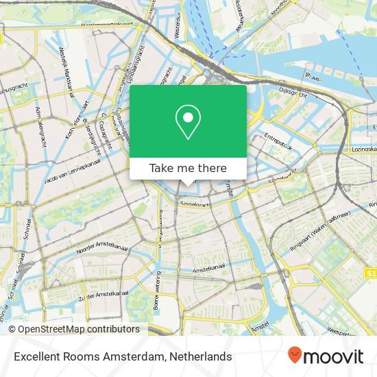 Excellent Rooms Amsterdam, Nieuwe Looiersstraat 45 kaart