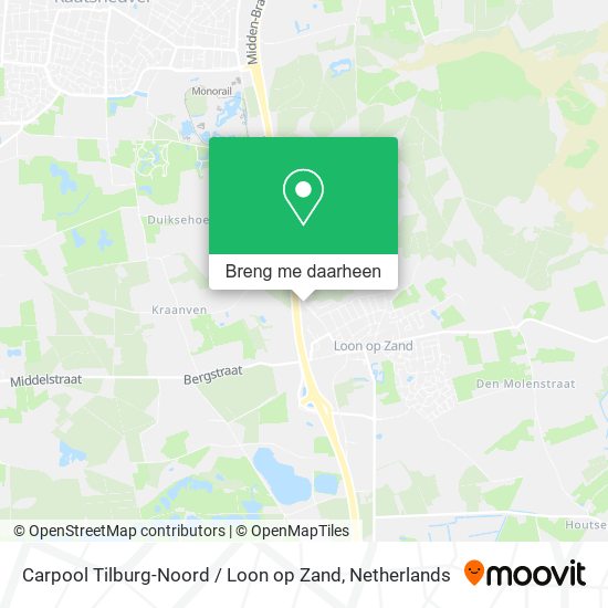 Carpool Tilburg-Noord / Loon op Zand kaart