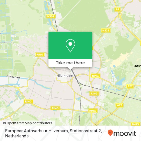 Europcar Autoverhuur Hilversum, Stationsstraat 2 kaart