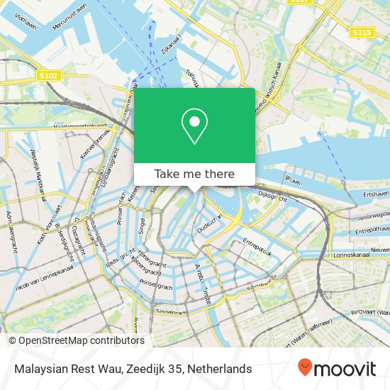 Malaysian Rest Wau, Zeedijk 35 kaart