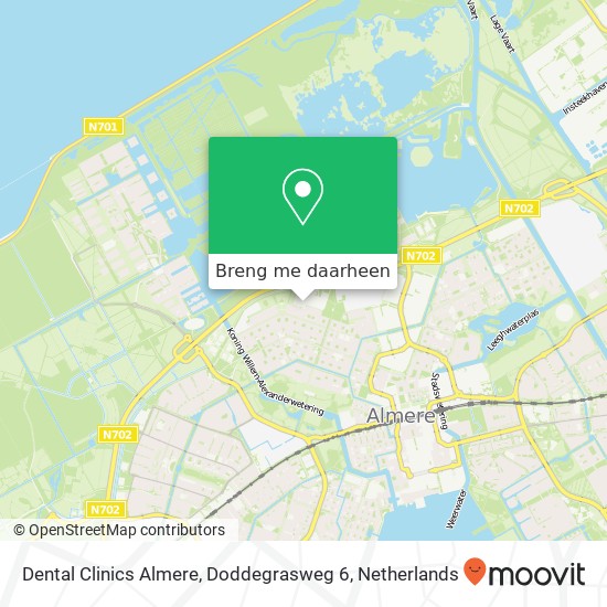 Dental Clinics Almere, Doddegrasweg 6 kaart