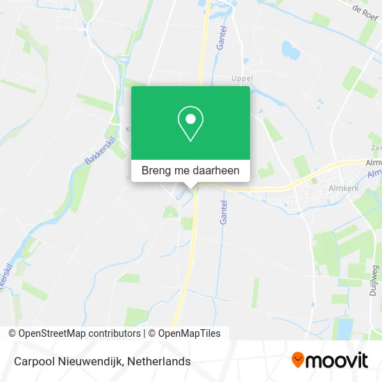 Carpool Nieuwendijk kaart