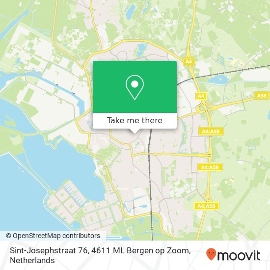 Sint-Josephstraat 76, 4611 ML Bergen op Zoom kaart