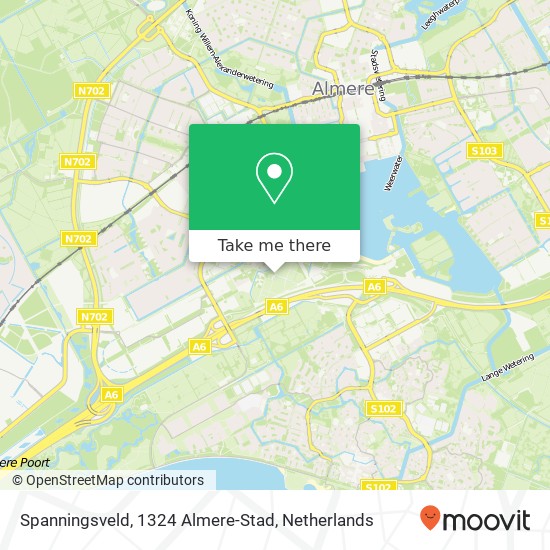 Spanningsveld, 1324 Almere-Stad kaart