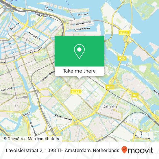 Lavoisierstraat 2, 1098 TH Amsterdam kaart