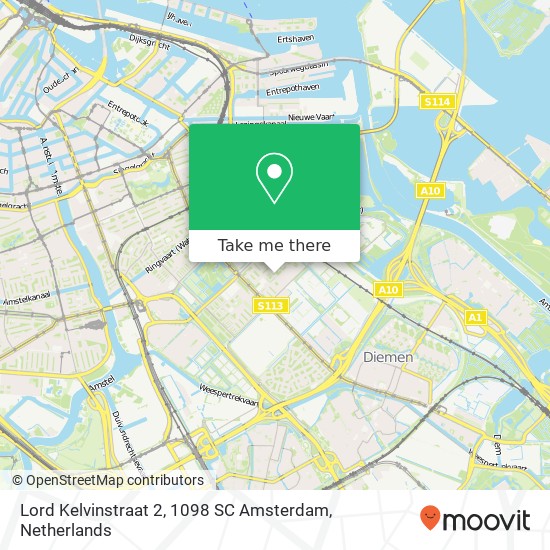 Lord Kelvinstraat 2, 1098 SC Amsterdam kaart
