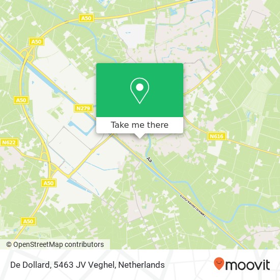 De Dollard, 5463 JV Veghel kaart