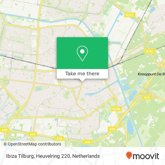 Ibiza Tilburg, Heuvelring 220 kaart