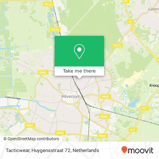 Tacticwear, Huygensstraat 72 kaart