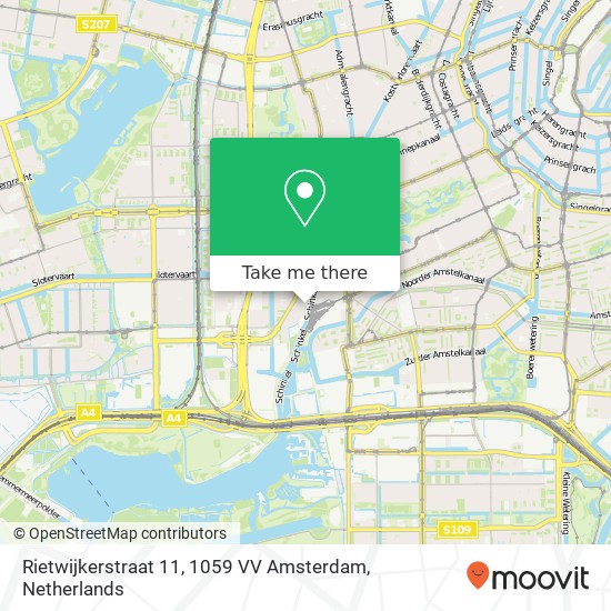 Rietwijkerstraat 11, 1059 VV Amsterdam kaart