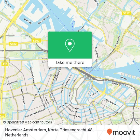 Hovenier Amsterdam, Korte Prinsengracht 48 kaart