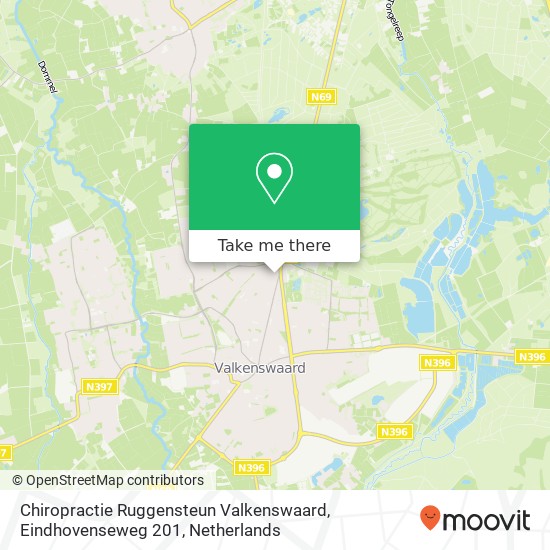 Chiropractie Ruggensteun Valkenswaard, Eindhovenseweg 201 kaart