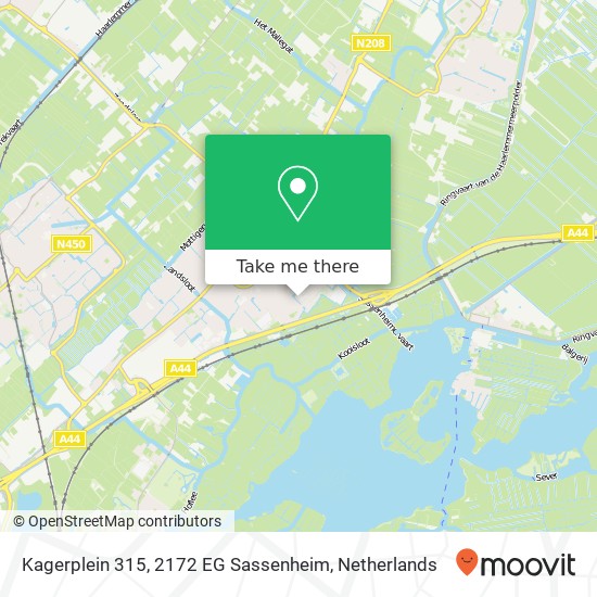 Kagerplein 315, 2172 EG Sassenheim kaart