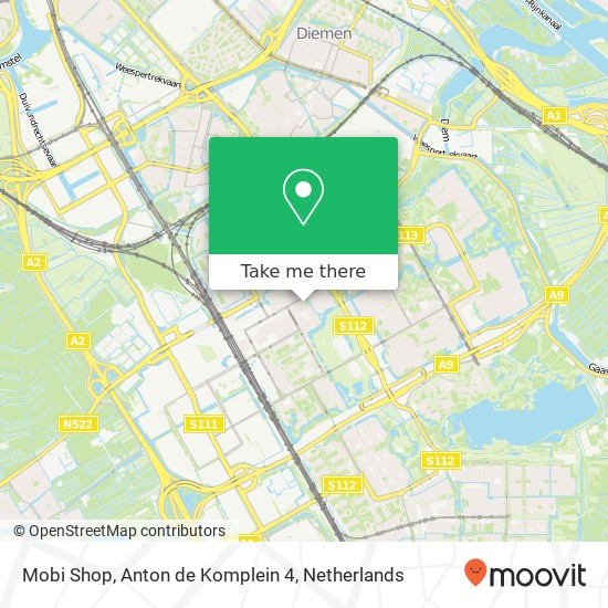 Mobi Shop, Anton de Komplein 4 kaart