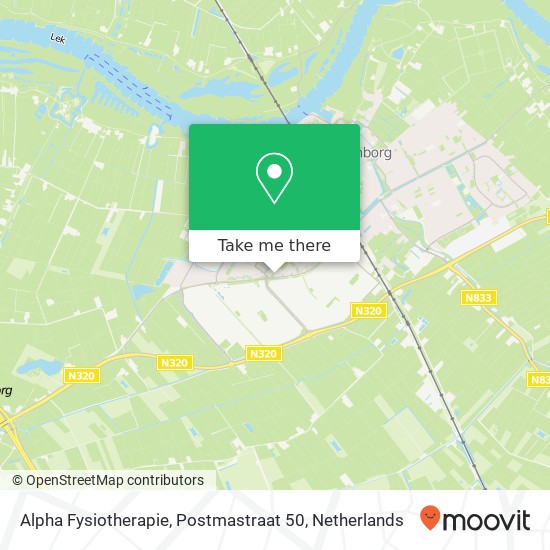 Alpha Fysiotherapie, Postmastraat 50 kaart